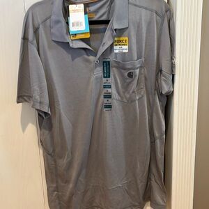 Carhartt force extreme men’s medium gray polo new with tags